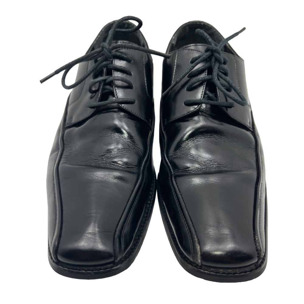 Black Leather Upper Derby Dress Shoes Mens 8.5 Giorgio Venturi